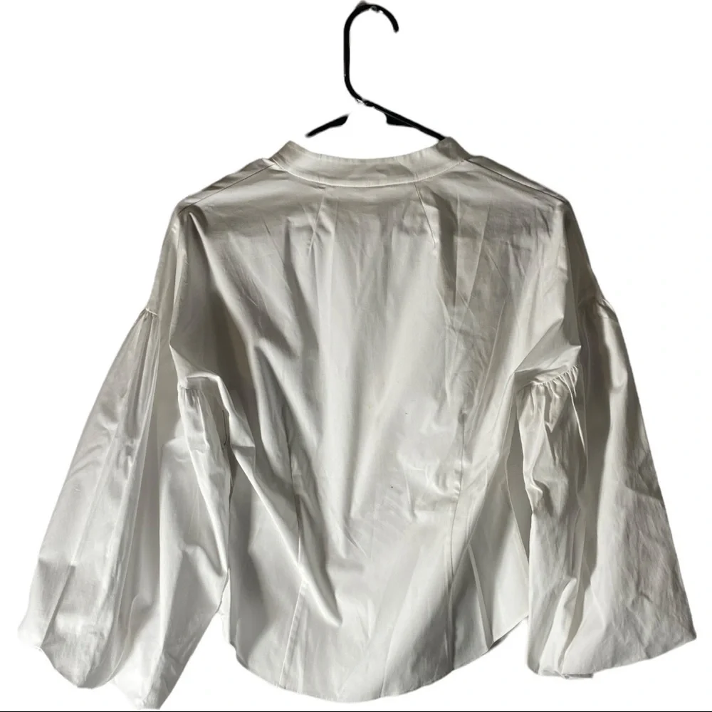 NWT VERONICA BEARD Aileen Puff Sleeve Poplin Blouse - Picture 5 of 7